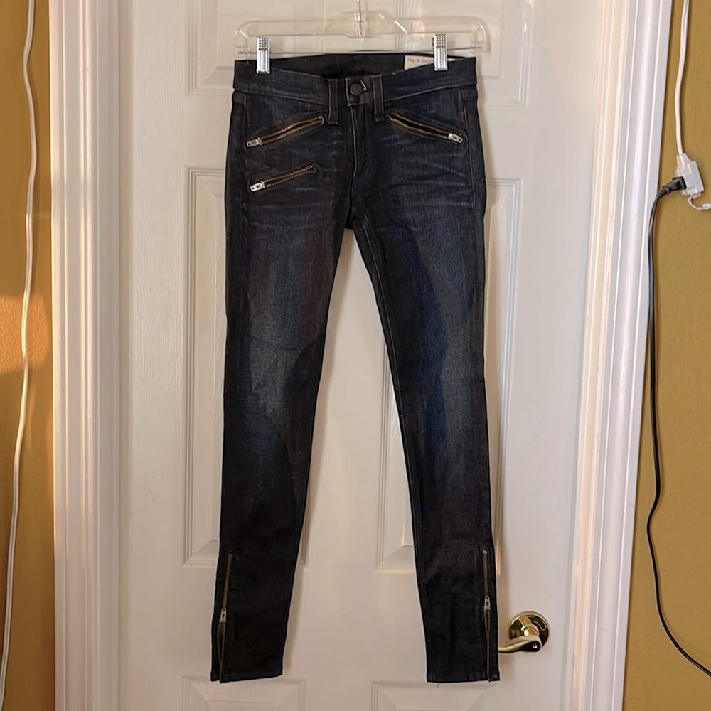 RAG & BONE zipper, skinny, ankle size 24